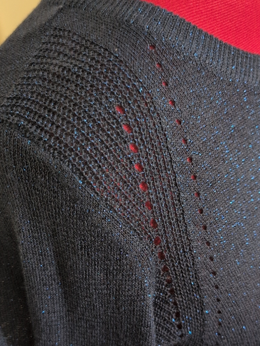 Joe Fresh | Women's Navy Sparkle Knit Sweater - Picture 6 of 13